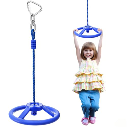 ZENFUN Wheel Obstacle 360 Degrees Rotating Joint Swing Monkey Wheel for Warrior Obstacle Course Spinner Swing Wheels for OutdoorIndoor Playhouse Playground Accessories AttachmentsBlue - Image 1