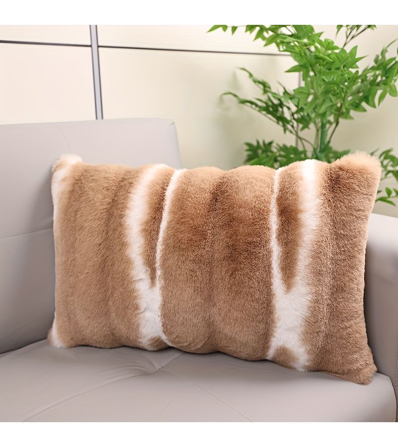 Rabbit Themed Plush Cushion With Pink Stitching For Bedroom Bed Living Room Sofa Decorating 15 75 Inch By 23 62 Inch - Image 1