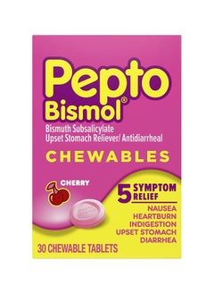 Pepto Bismol Pepto Bismol Upset Stomach Reliever Chewable Tablets 30 Count Cherry  - Image 1