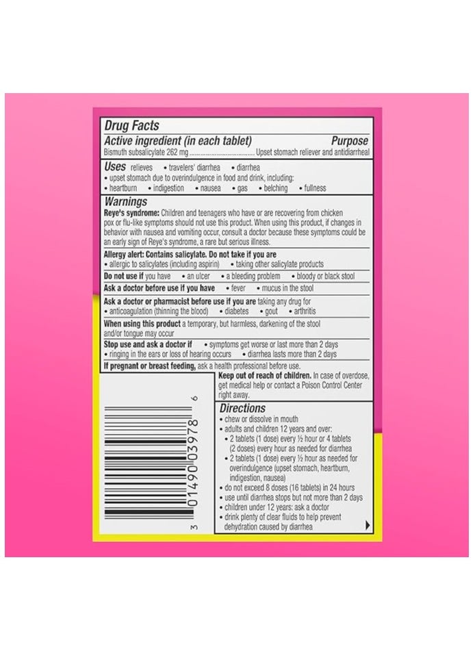 Pepto Bismol - Pepto Bismol Upset Stomach Reliever Chewable Tablets 30 Count Cherry - Image 1