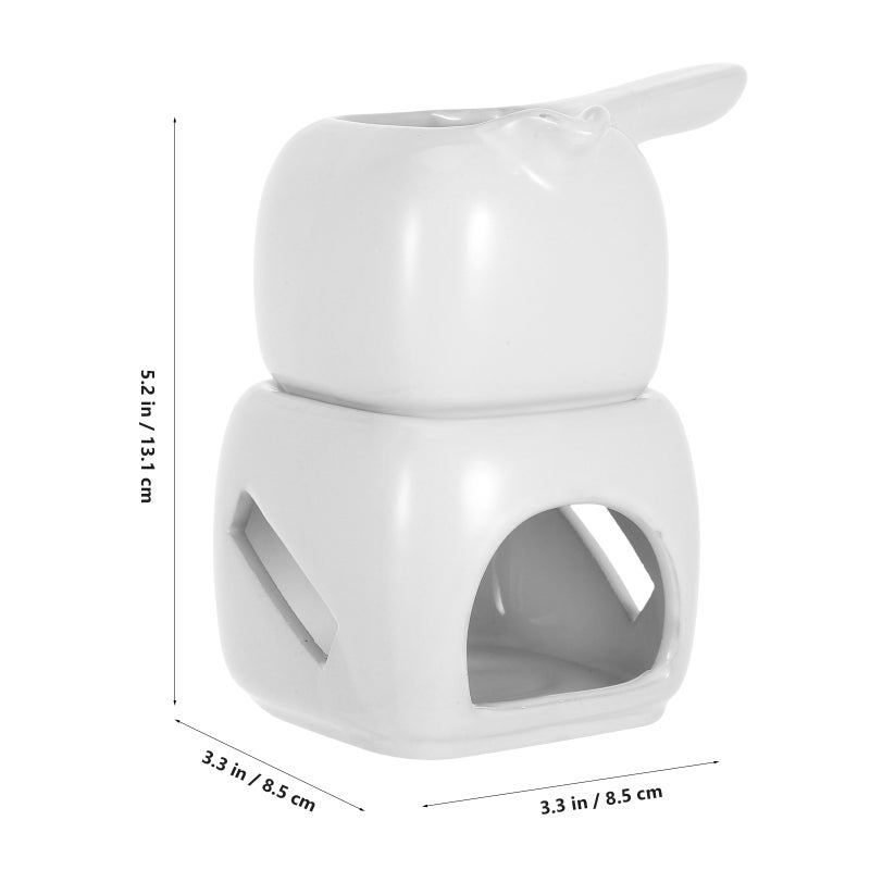 Chocolate Melting Pot White Ceramic Material Cheese Warmer Tiny Pot Porcelain Fondue Melting Dish Chocolate Melter Bowl Furnace - Image 3