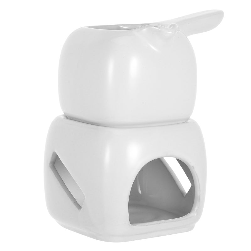 Chocolate Melting Pot White Ceramic Material Cheese Warmer Tiny Pot Porcelain Fondue Melting Dish Chocolate Melter Bowl Furnace - Image 4