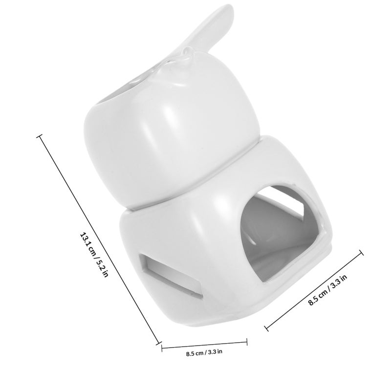 Chocolate Melting Pot White Ceramic Material Cheese Warmer Tiny Pot Porcelain Fondue Melting Dish Chocolate Melter Bowl Furnace - Image 2