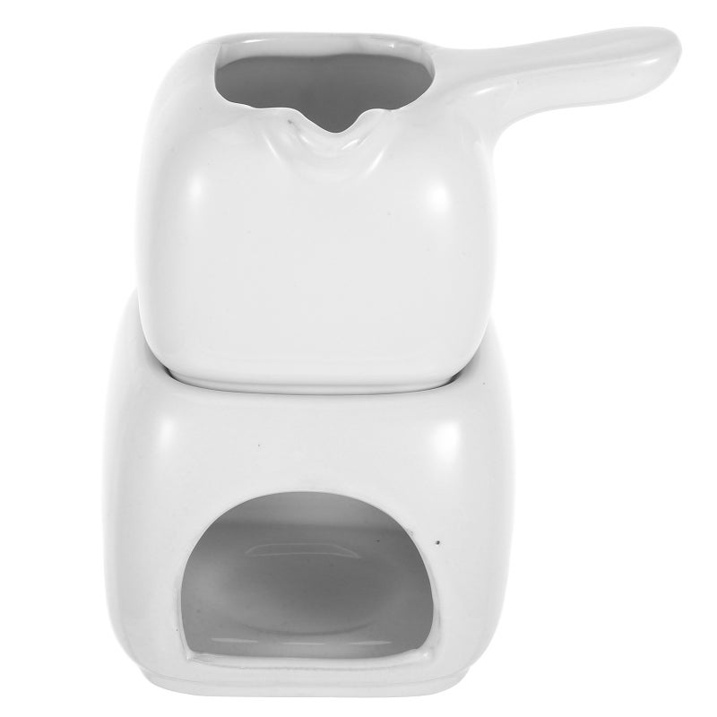 Chocolate Melting Pot White Ceramic Material Cheese Warmer Tiny Pot Porcelain Fondue Melting Dish Chocolate Melter Bowl Furnace - Image 1