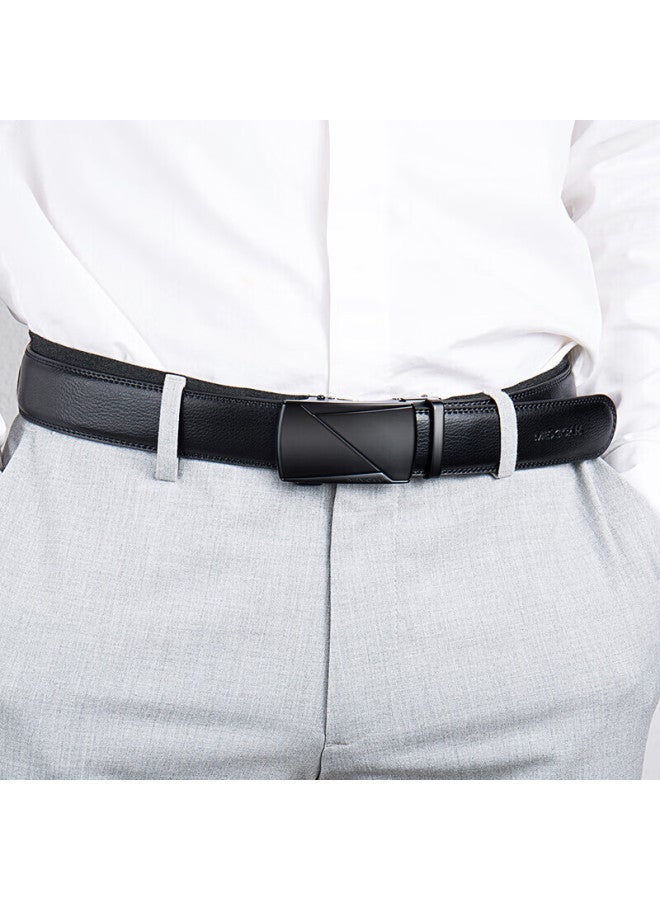 Scarecrow Men's Leather Belt With Automatic Buckle, Genuine Cowhide Business Waistband, Casual Trendy Trouser Belt, Qixi Valentine's Day Gift For Boyfriend - Image 5