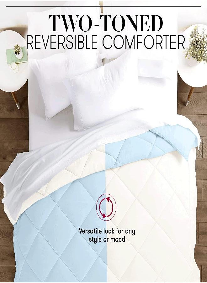Beckham Luxury Linens Beckham Hotel Collection Goose Down Alternative Reversible Comforter - All Season - Premium Quality Luxury Comforter - Twin/Twin XL - Brown/Cream  - Image 2