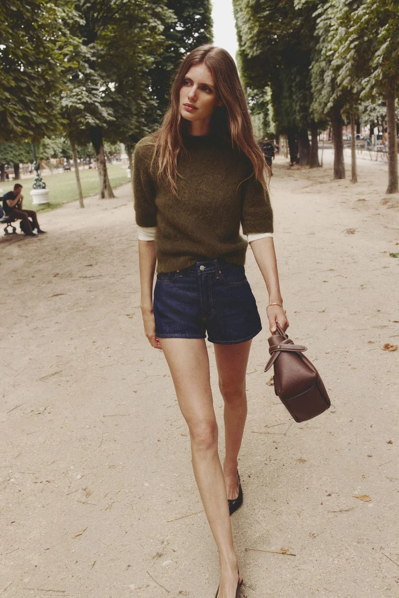 H&M Short-sleeved mohair-blend jumper