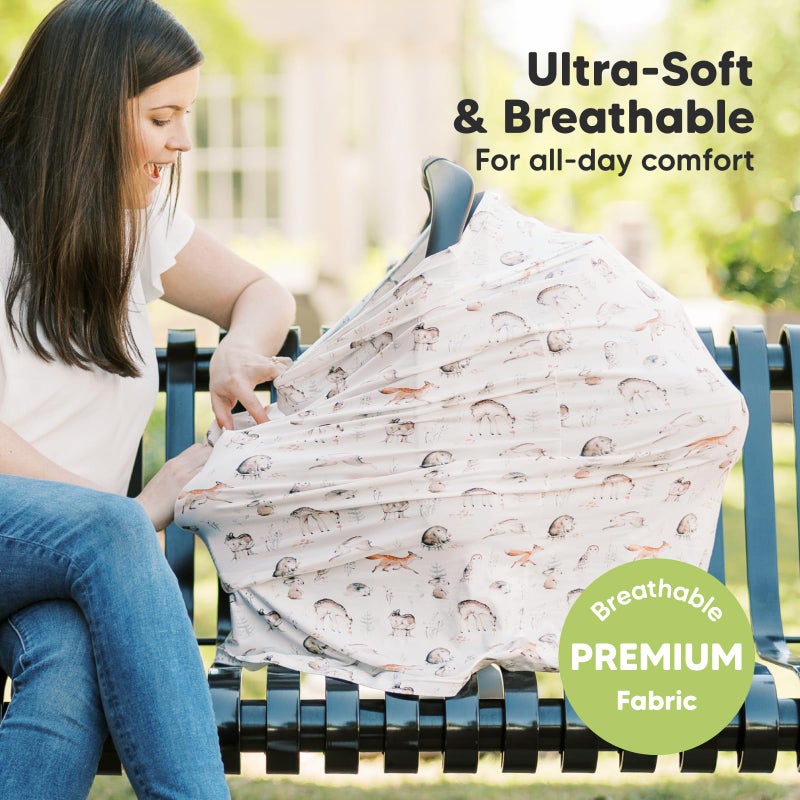 KeaBabies Car Seat Covers for Babies - Nursing Covers for Breastfeeding, Baby Car Seat Canopy for Girls, Boys, Nursing Essentials for Breastfeeding Women, Infant Stroller Privacy Protection (Arcadia) - Image 2