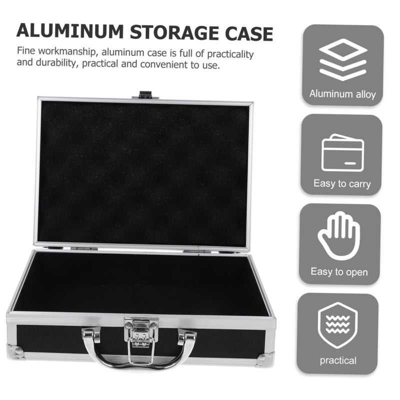 Aluminum Alloy Hard Shell Tool Case Portable Multifunctional Briefcase for Storage Organizer - Image 4
