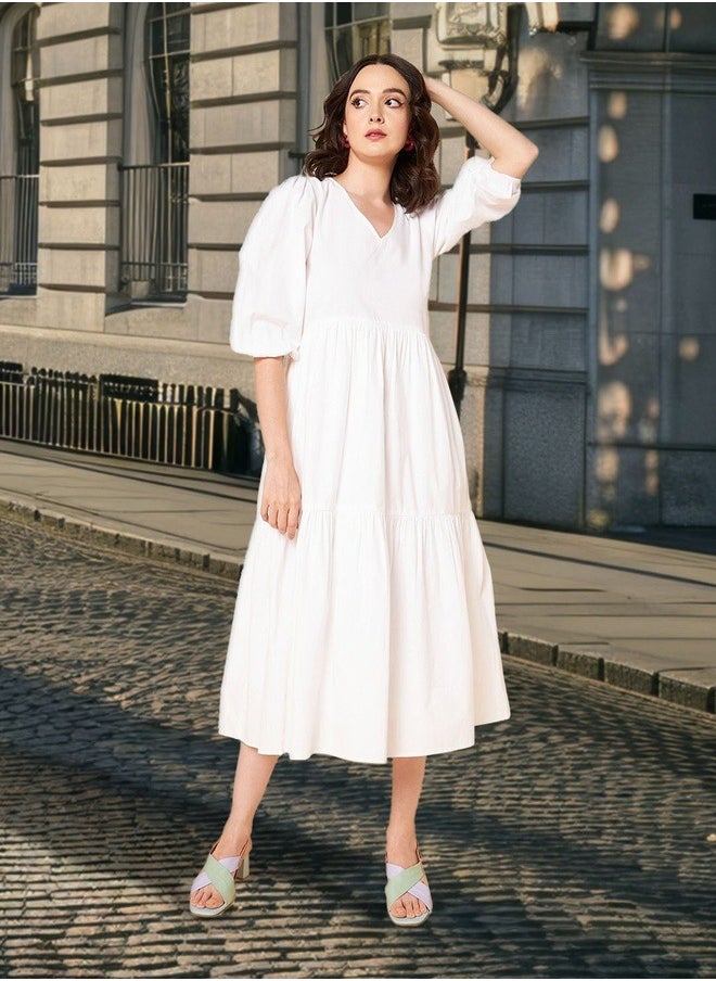 HIGH STAR - Women White Dress - Image 1
