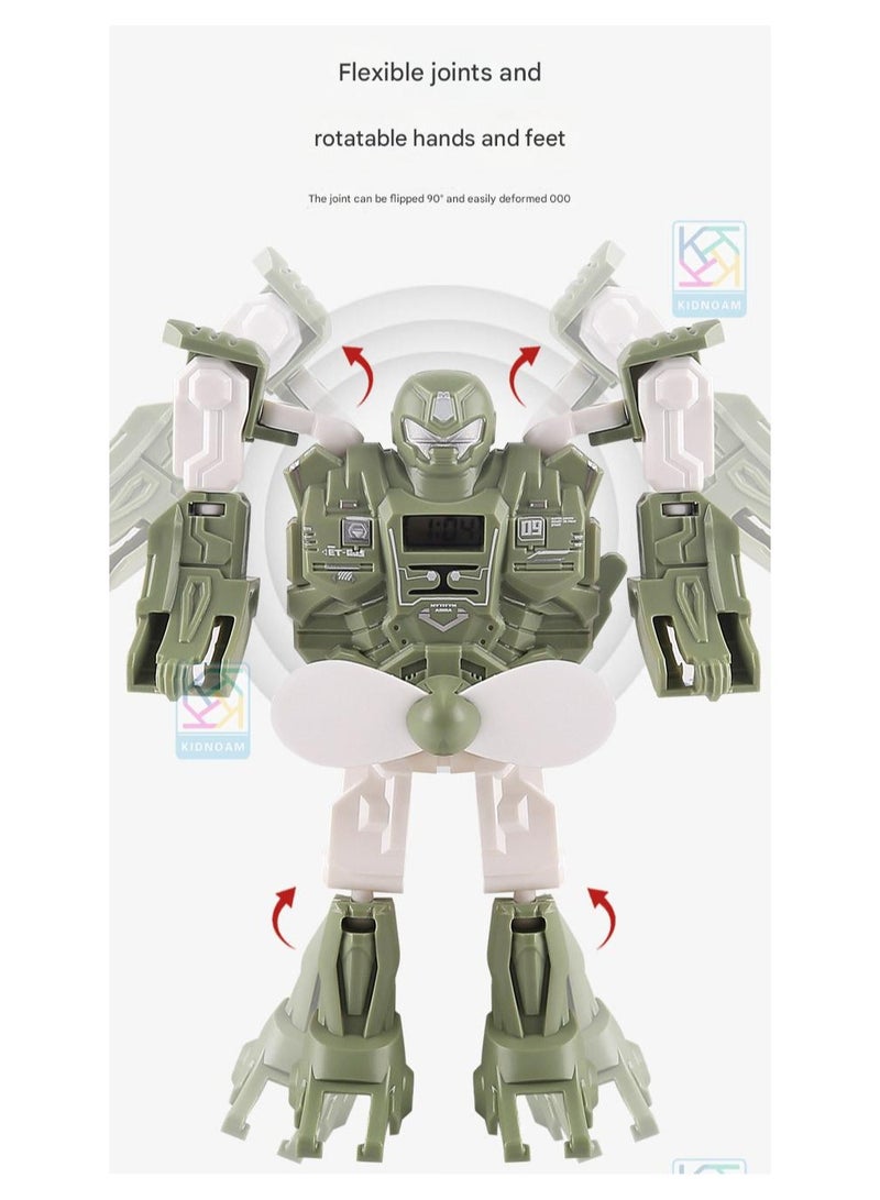 Goolsky 2-in-1 Kids Transforming Fan Watch Toy – Foldable Robot + USB Rechargeable Fan Wristwatch  - Image 3