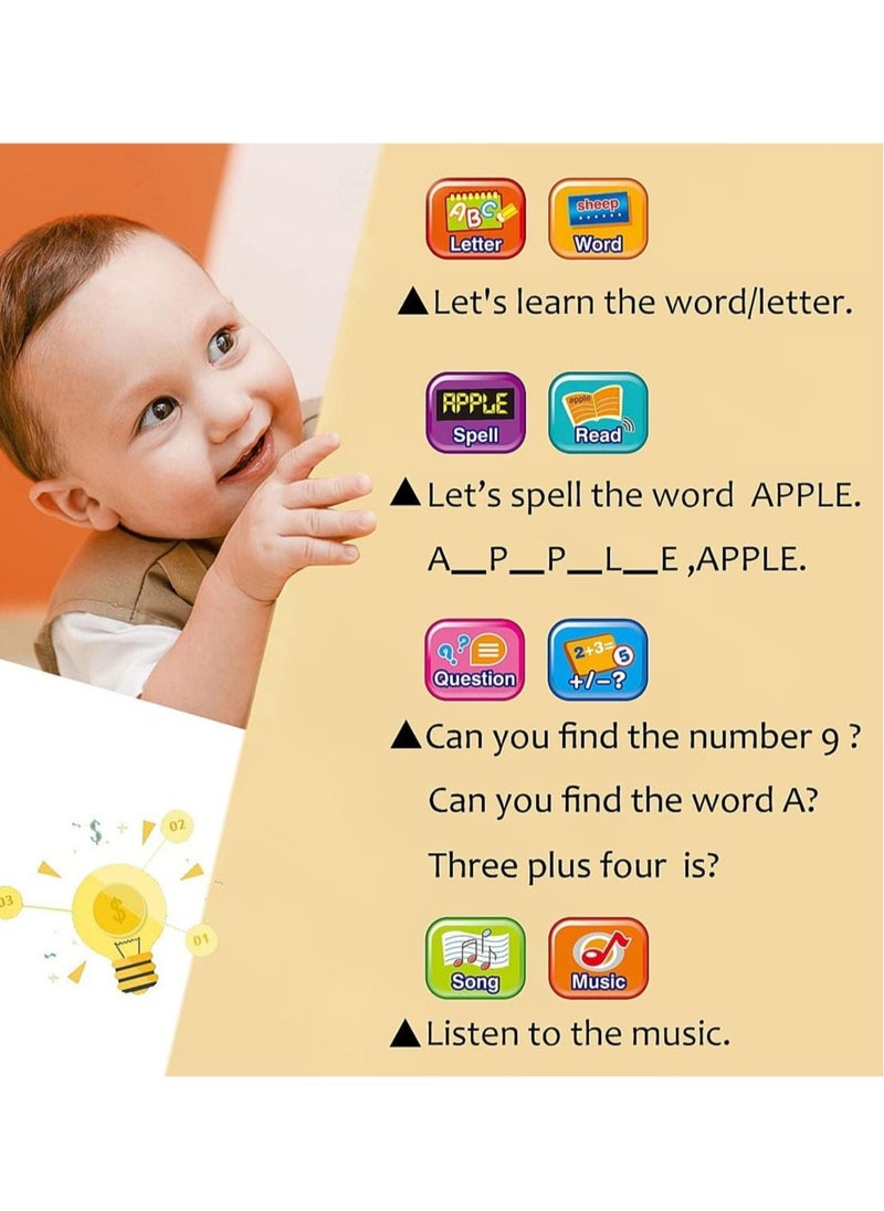 Generic - Kids Tablet, Toddler Learning Pad with LED Screen, Alphabet/Numbers/Word/Music/Math Early Education Interactive Electronic Toy for 3 Years+ Boys & Girls (Blue) - Image 1