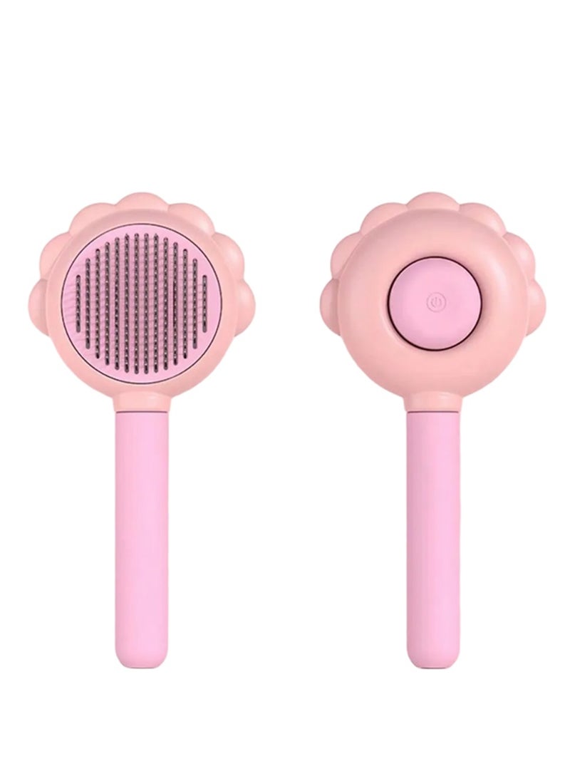 Generic - Flower Shape Pet Massage Spray Brush, Stainless Steel Pointed, Soft and Comfortable Handle, for Removing Shedding Hair - Image 1