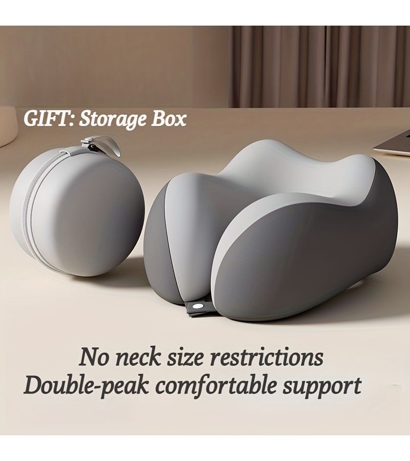 Noble Black Ergonomic Travel Neck Pillow Quiet Portable Support for Home Car Flight - Image 5