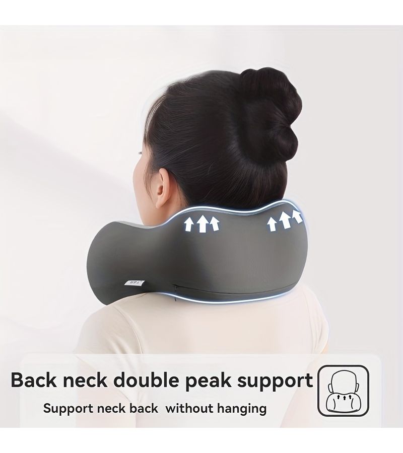 Noble Black Ergonomic Travel Neck Pillow Quiet Portable Support for Home Car Flight - Image 4