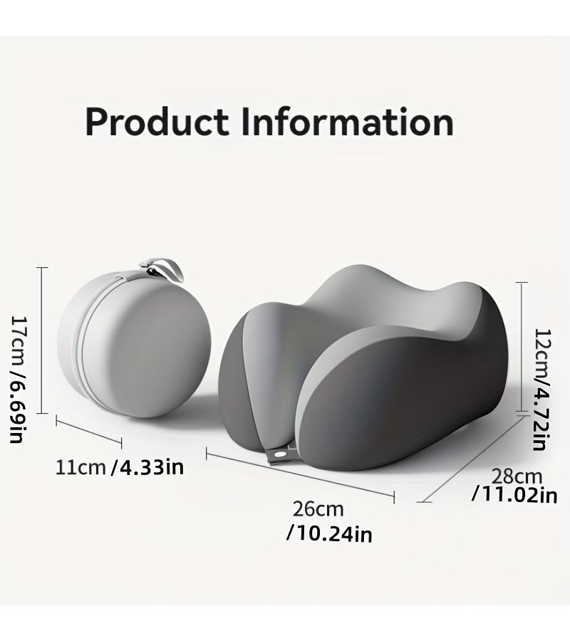 Noble Black Ergonomic Travel Neck Pillow Quiet Portable Support for Home Car Flight - Image 3