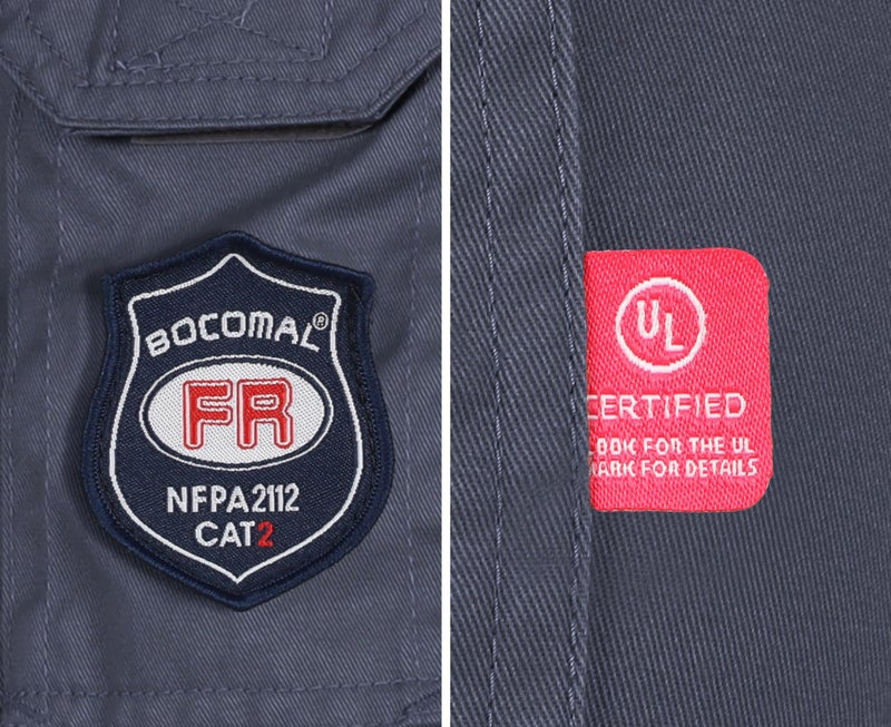 BOCOMAL Men's FR Cargo Pants Fire Resistant Pants Midweight 7.5oz 100% Cotton Gray Elastic Waist Pants - Image 5