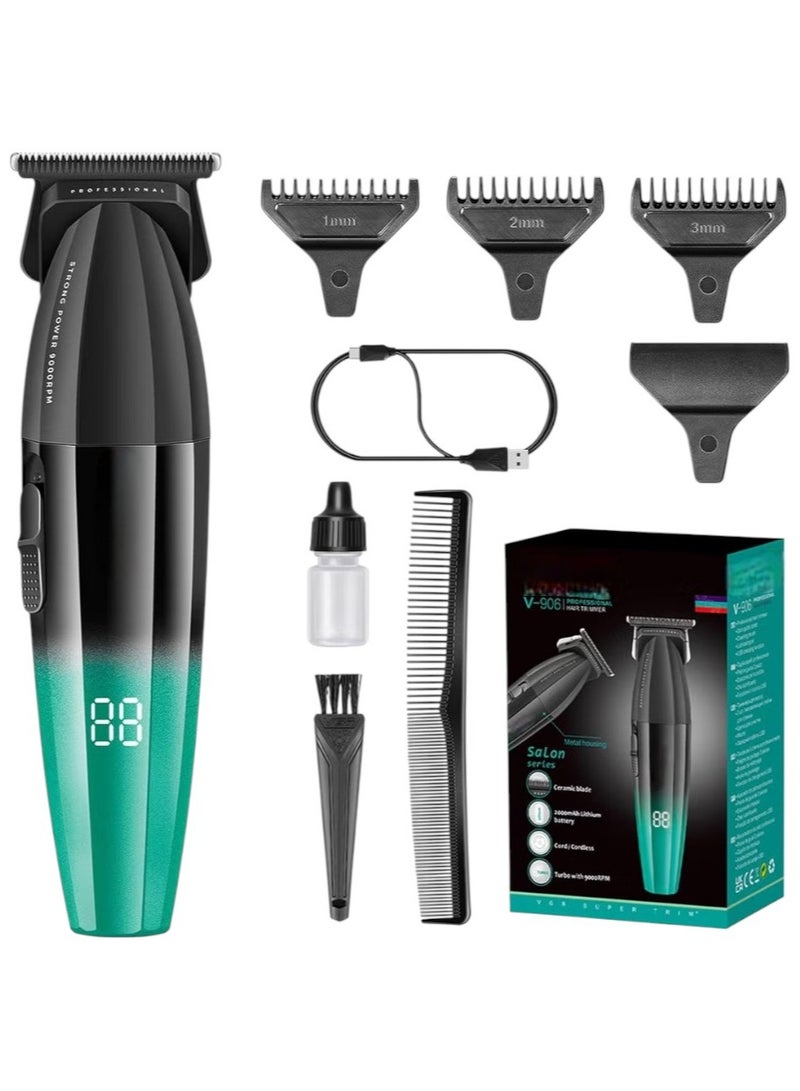 V-906 Professional Hair Trimmer 9000 RPM Gapless Beard Shaver for Men Cordless Rechargeable USB - Image 1
