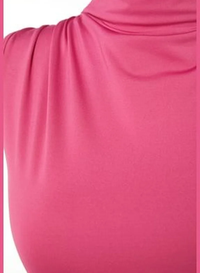 trendyol Fuchsia Turtleneck Sleeveless Flexible Smart Knitted Body with Snap Button TWOAW22BD0006