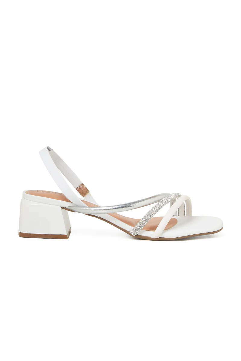 Beira Rio BEIRA RIO LADIES Mid Heel Sandals in White | Comfortable Everyday Footwear