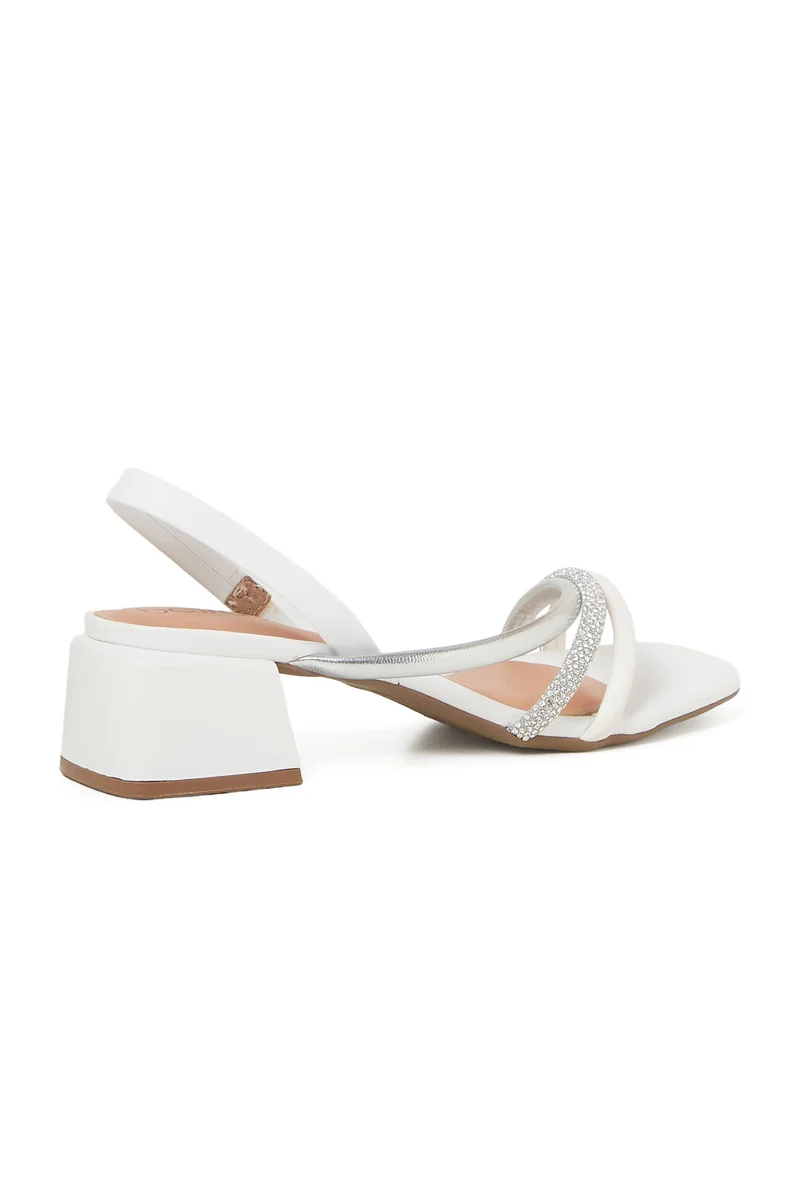 Beira Rio  BEIRA RIO LADIES Mid Heel Sandals in White | Comfortable Everyday Footwear for Women | Best Price UAE