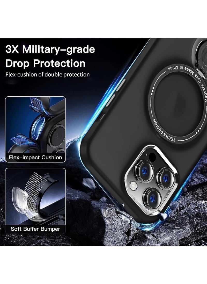 Generic - Magnetic Matte PC Case Compatible with IPhone 15/15 Plus/15 Pro/15 Pro Max, MagSafe Compatible, 360 Degree Rotating Magnetic Invisible Stand - Image 1
