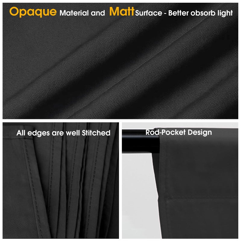 CPLIRIS 10x20ft Black Backdrop for Photography, Dual-Size Dual-Pocket Design Photo Booth Background for Portrait Photoshoot, Party and Video with Both Options of 10 feet and 20 feet in Width - Image 4