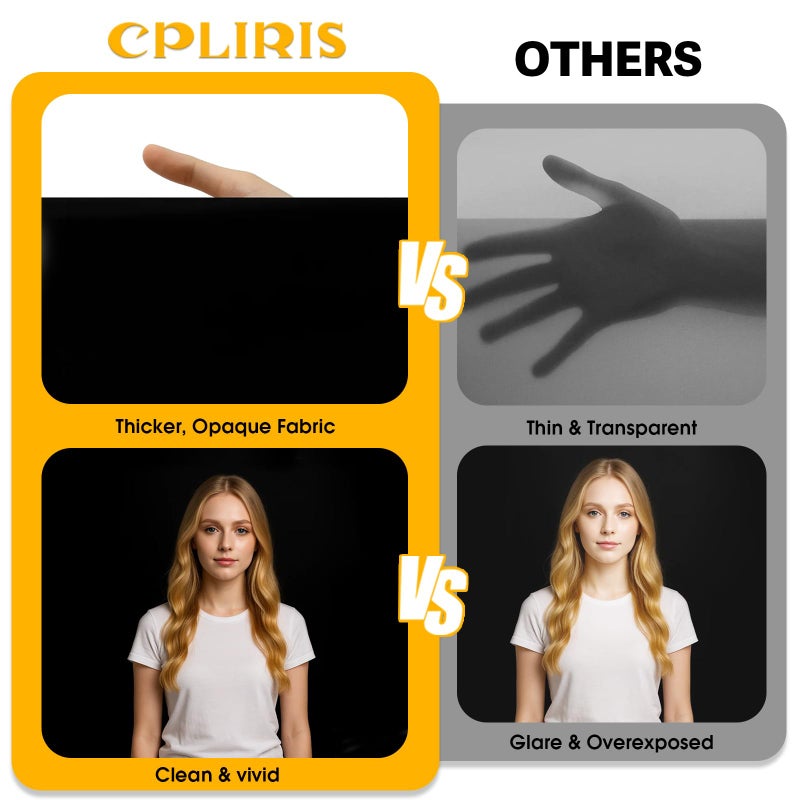 CPLIRIS 10x20ft Black Backdrop for Photography, Dual-Size Dual-Pocket Design Photo Booth Background for Portrait Photoshoot, Party and Video with Both Options of 10 feet and 20 feet in Width - Image 5
