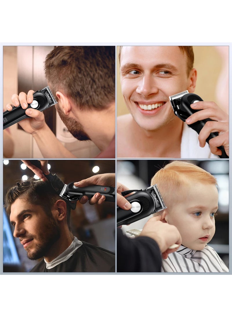 CkeyiN Cordless Hair Clipper Rechargeable IPX7 Waterproof USB Electric Hair Trimmer Strong Power Barber Shaver Low Noise LED Display Hair Cutting Mesin Rambut for Men RD002 - Image 2