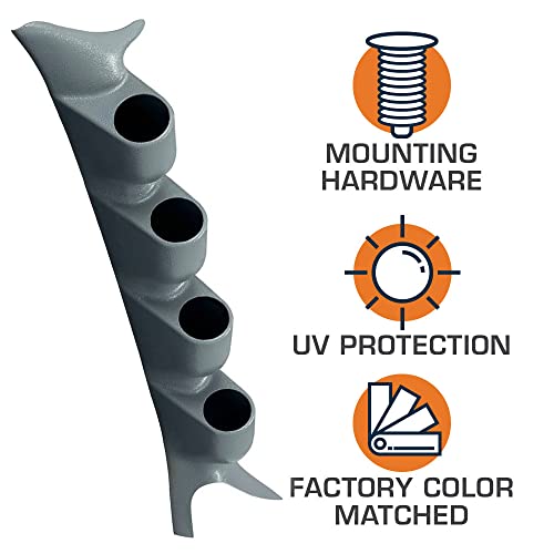 GlowShift Gray Quad Pillar Gauge Pod Compatible with Ford Super Duty F-250 F-350 Power Stroke 1999-2007 - Factory Color Matched - ABS Plastic - UV Protected - Mounts (4) 2-1/16" (52mm) Gauges - Image 3