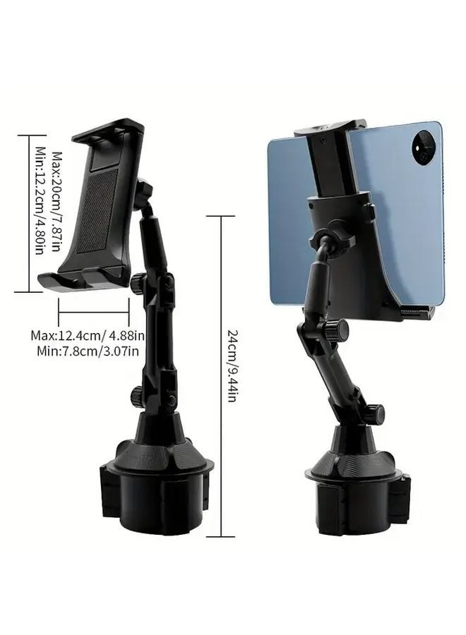 Black Heavy Duty Car Cup Holder Adjustable Mount for 4 13 Inch Tablets and Phones - Image 4
