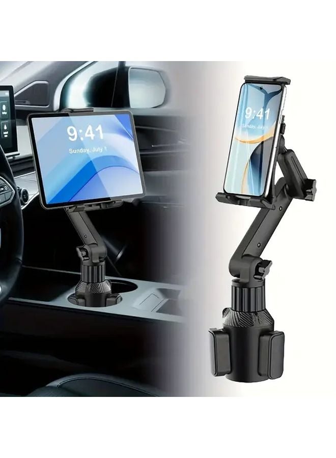 Black Heavy Duty Car Cup Holder Adjustable Mount for 4 13 Inch Tablets and Phones - Image 3