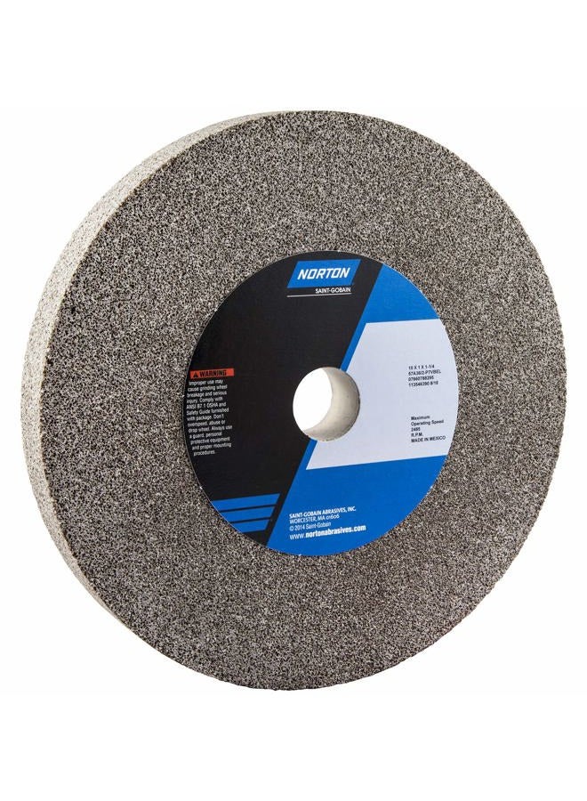 Norton Bench and Pedestal Abrasive Wheel Type 01 Straight Aluminum Oxide 1-1/4 Arbor, 10 Diameter, 1 Thick Coarse Grit (Pack of 1) - Image 1