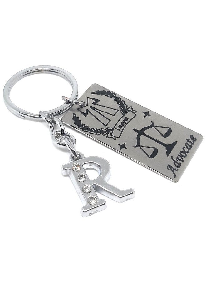 Aura Gift Keychain For Advocate Lawyer Tag With Alphabet Men Women Girls Boys Father Mother Brother Sister Bike Car Metal Keychain (R) - Image 1