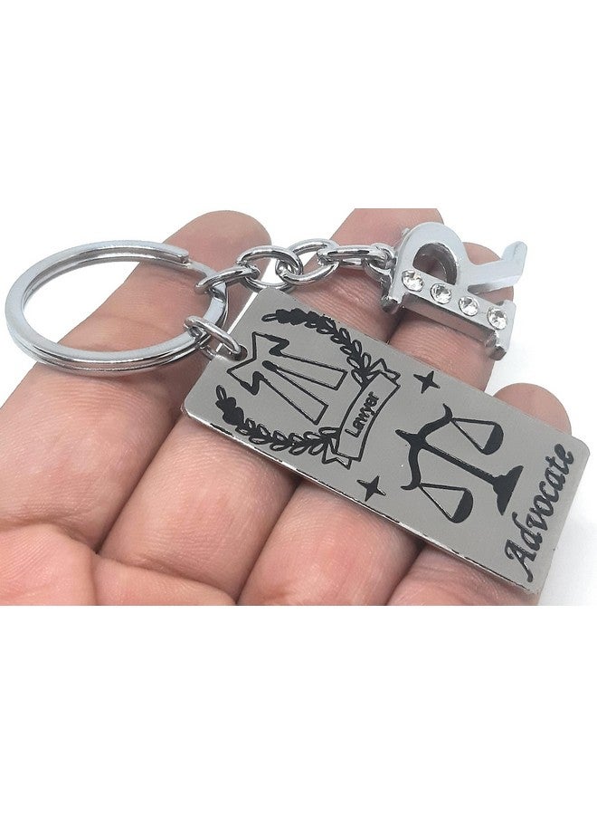 Aura Gift Keychain For Advocate Lawyer Tag With Alphabet Men Women Girls Boys Father Mother Brother Sister Bike Car Metal Keychain (R) - Image 3