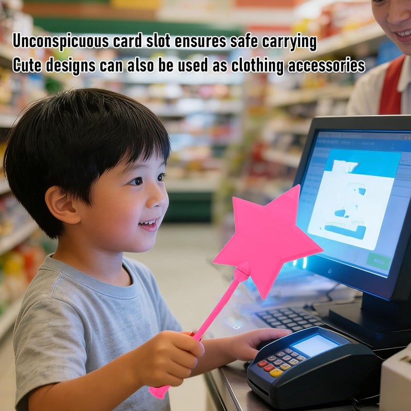 Credit Card,Wand 3D Printed PLA Star Contactless Payment Holder Pink Case for Xmas Birthday Gift - Image 4