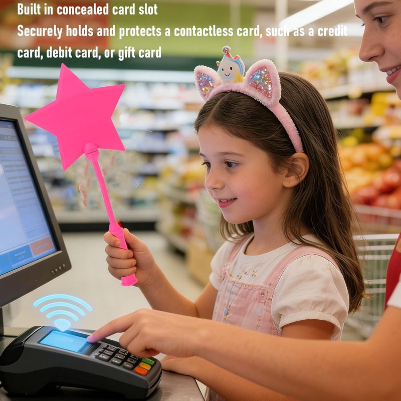 Credit Card,Wand 3D Printed PLA Star Contactless Payment Holder Pink Case for Xmas Birthday Gift - Image 2