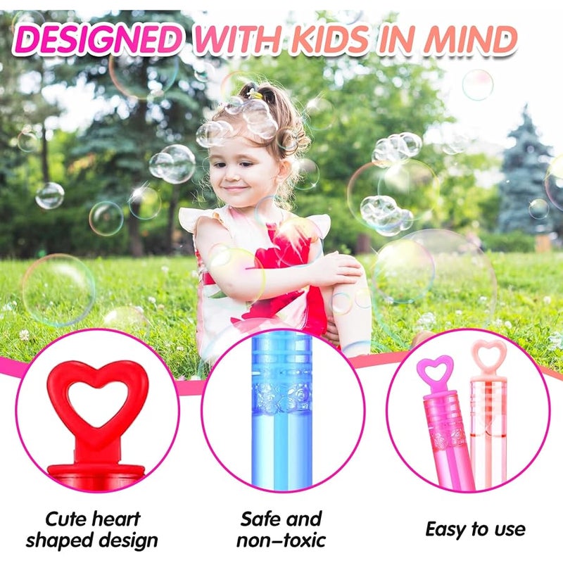 Gullora 40 Pack Mini Heart Bubbles for Kids, Assorted Colors Small Bubble Wands for Valentine's Day Party Favor for Kids, Wedding Send-Off, Guest Gifts, Birthday Photo Props, Goodie Bag Stuffers Outdoor Toys - Image 3