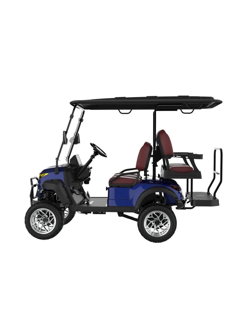 سنكارت عربة جولف كهربائية SUNCART 4 ​​مقاعد MXV2+2 مع لوحة عدادات تعمل باللمس ومقعد جلدي عالي الجودة وعربة غولف هيدروليكية ذات 4 عجلات - أزرق - Image 3