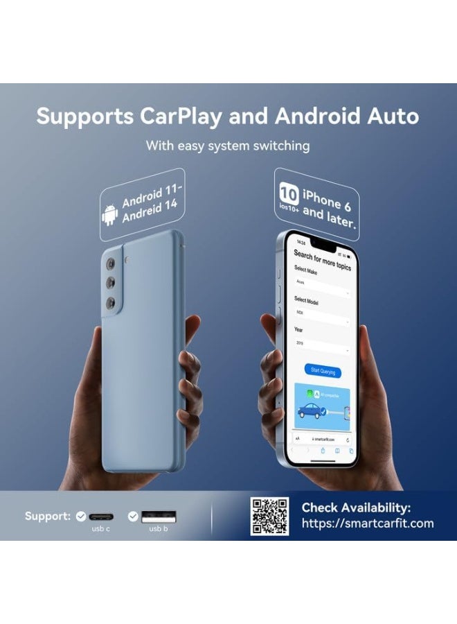 كيبول محول CarPlay لاسلكي لأجهزة iPhone وAndroid، يحول المحول السلكي إلى محول CarPlay لاسلكي، التوصيل والتشغيل، تحكم مستقر في السيارة مع زمن انتقال منخفض للسيارات المزودة بنظام CarPlay مدمج - Image 2