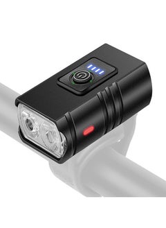 Bike Light LED Bicycle Front Headlight USB Rechargeable Cycling Waterproof Warning Lamp Black