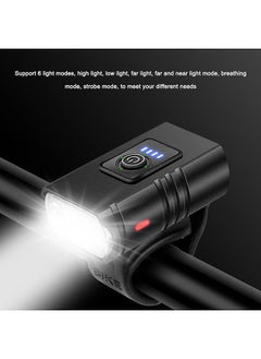 Y&D Bike Light LED Bicycle Front Headlight USB Rechargeable Cycling Waterproof Warning Lamp Black  - Image 5