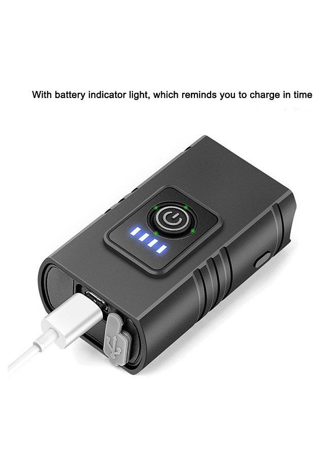 Y&D - Bike Light LED Bicycle Front Headlight USB Rechargeable Cycling Waterproof Warning Lamp Black - Image 1