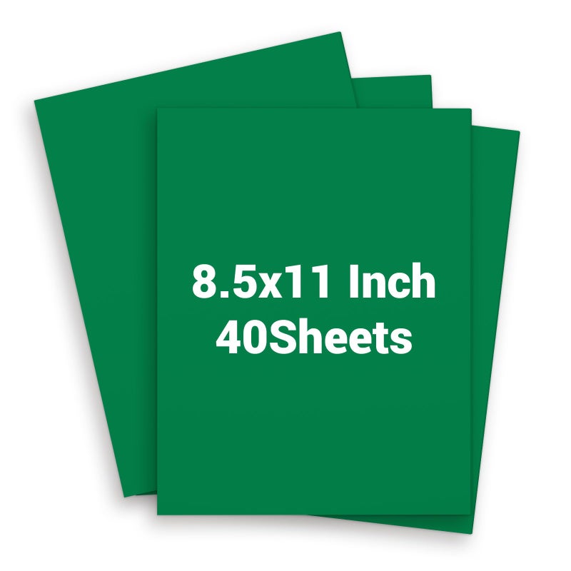 Vishoitty Green Cardstock 8.5 x 11, Green Construction Paper, 40 Sheets Card Stock Paper for Invitations, Art, Drawing, Menus, DIY Cards, Tags, Cards Making, Craft, Certificate, School, Office Printing - Image 1
