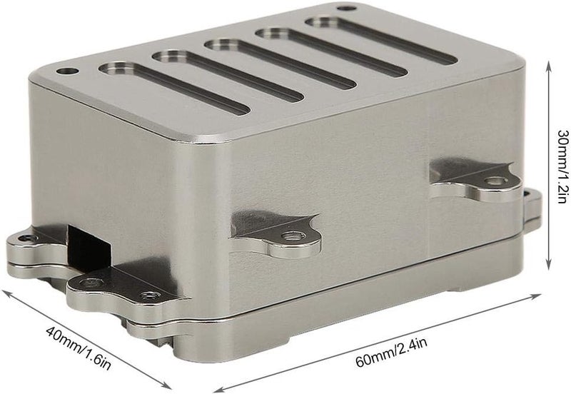 comfrt Receiver Box, 1:10 Scale Remoted Control Metal Receiver Box ESC Receiving Box RC Vehicle Accessories for SCX10 1/10 RC Crawler Kids Toy Car Rc Receiver Box - Image 4