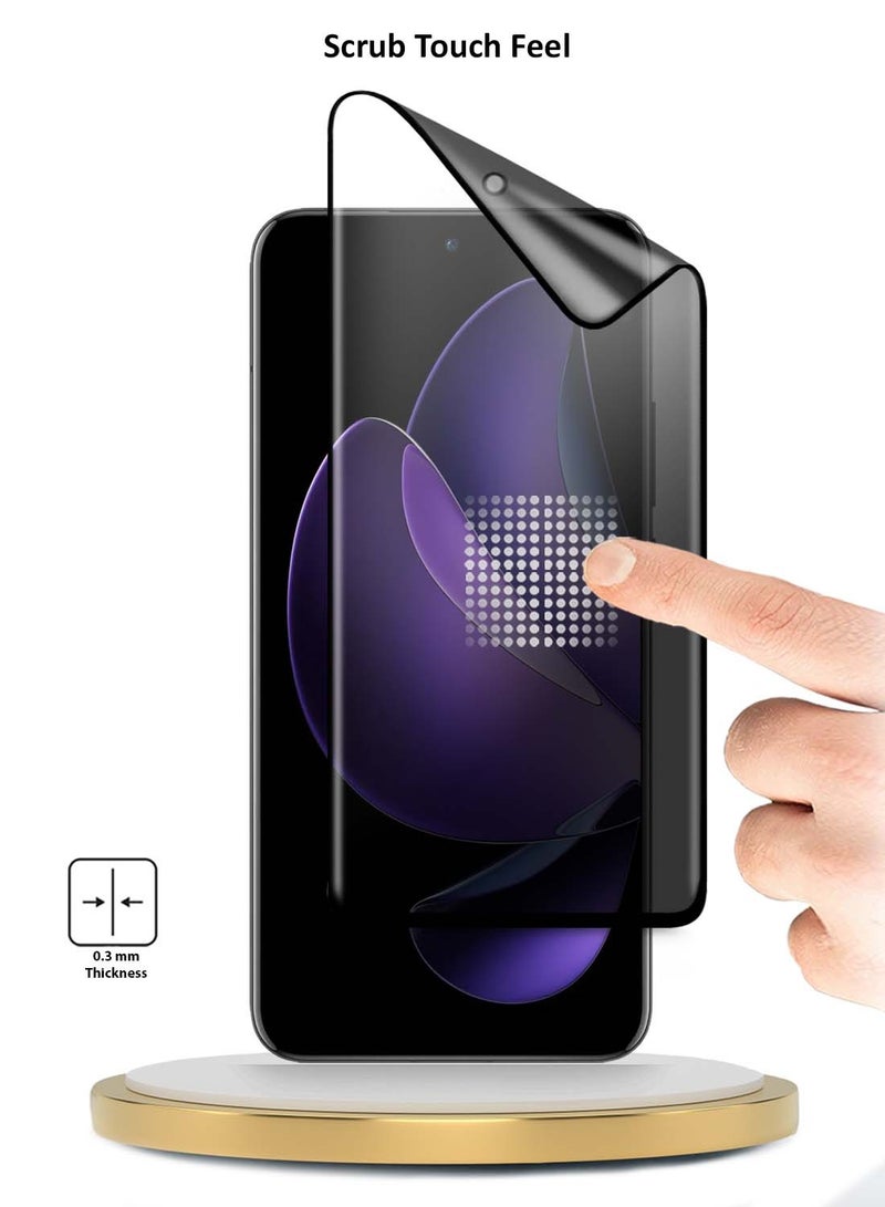 Wtech Oppo Reno13 Pro 5G 2024 Premium Edge-Pro Nano Ceramic Privacy Full Glue Full Cover Matte Flexible Screen Protector (MSCNMP) - Clear/Black - Image 3