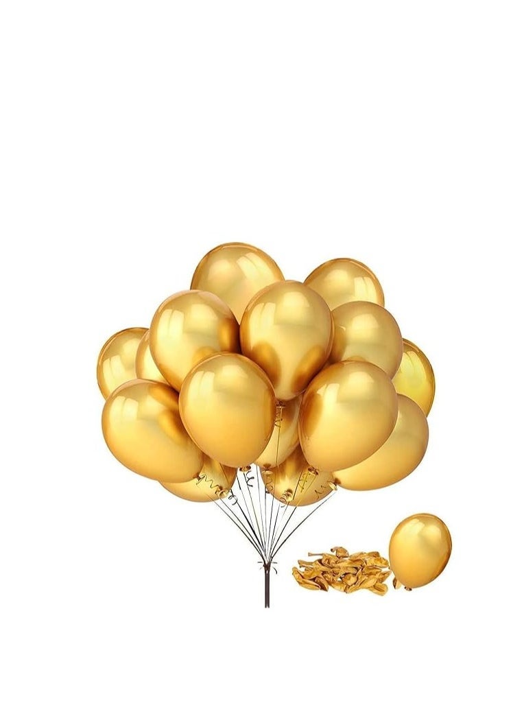 Cool Baby Pack Of 50 Professional Party Balloons Helium Quality 10 Round (10R) Metallic Gold - Image 2