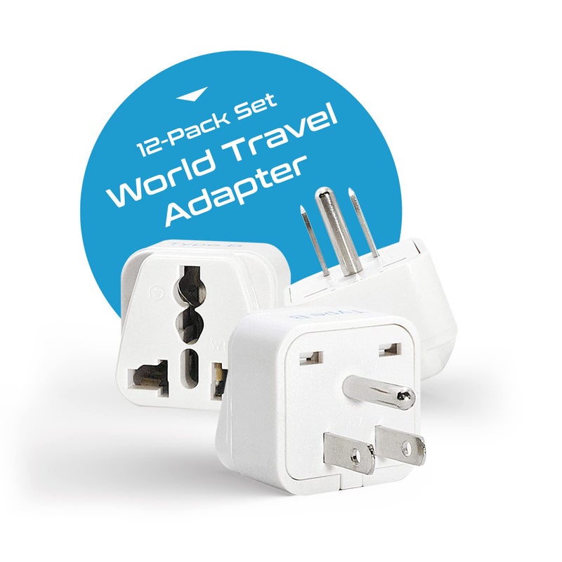 Ceptics Travel Adapter with Types A-M Plugs, Travel Plug Adapter Set Compatible with Power Sockets in All Continents, Compact World International Plug Adaptor Kit, Set of 12,GP-12PK - Image 2