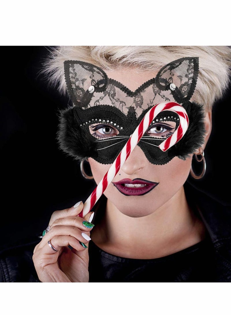NIBEMINENT Masquerade Mask Venetian Masks Luxury Black Cat Lace for Fancy Dress Costume Party Girls Women - Image 2