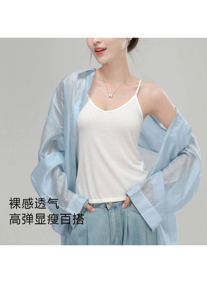 Top melon Wide Strap Camisole Undershirt For Women, Thin Style, Suitable For Suit Layering And Inner Wear - Image 3